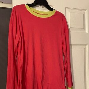 Women's Red Long Sleeve Top